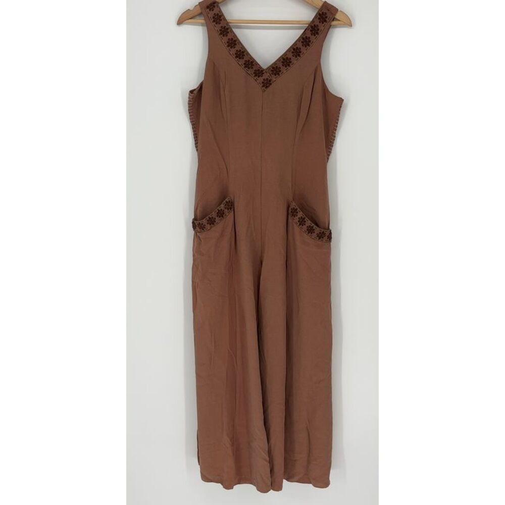 Wild Rose Wide-Leg Rayon Jumpsuit